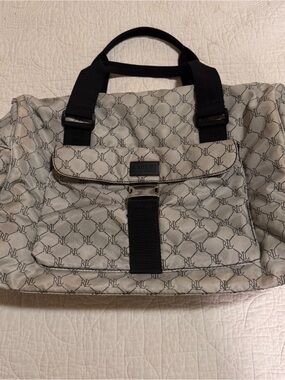 Lauren Ralph Lauren Beige and Black Monogram Tote